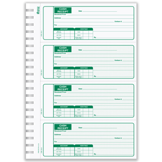 3 part carbonless receipt books