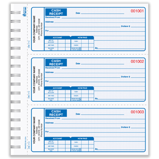 custom receipt books