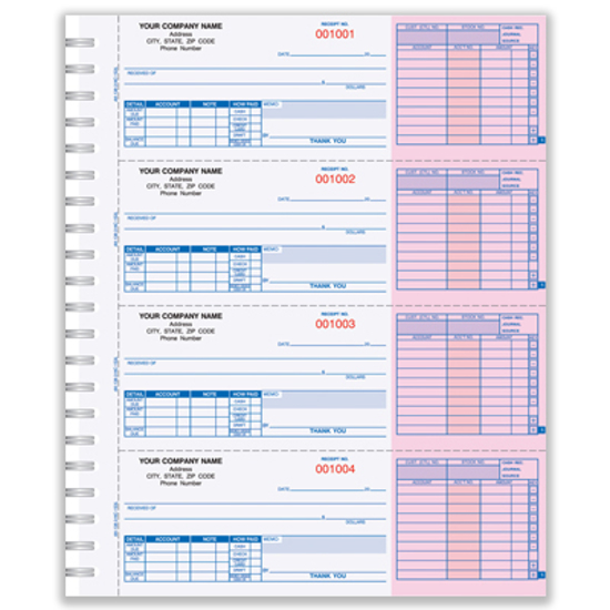 4 part receipt books