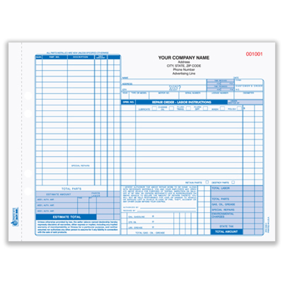 mechanic repair forms