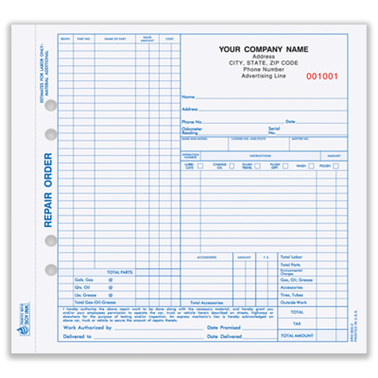 Repair Order Template from www.personalizedforms.com