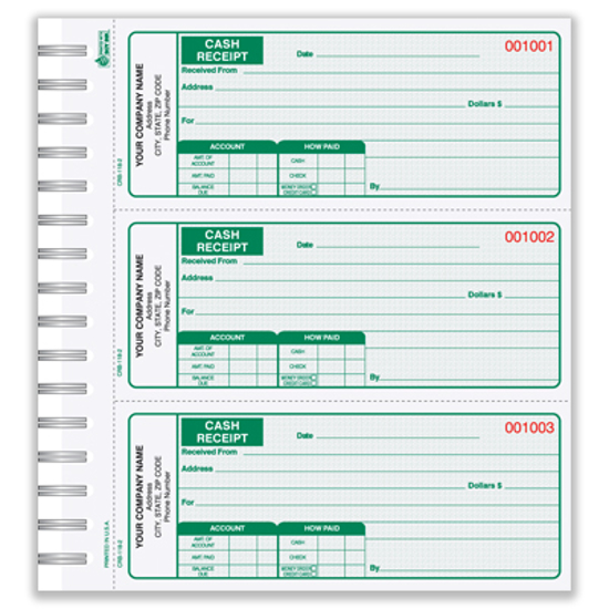 3 part receipt books