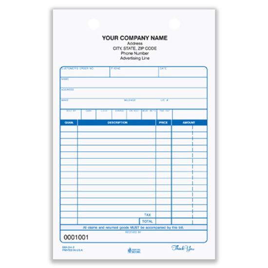 custom auto repair invoices