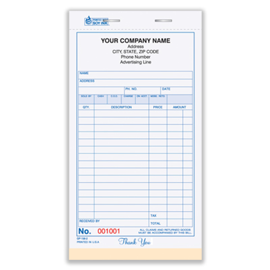 personalized sales receipt books