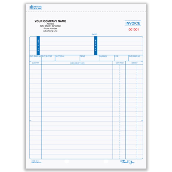 Picture of Invoice Form - 3 Part Carbonless (INVCC-759-3)