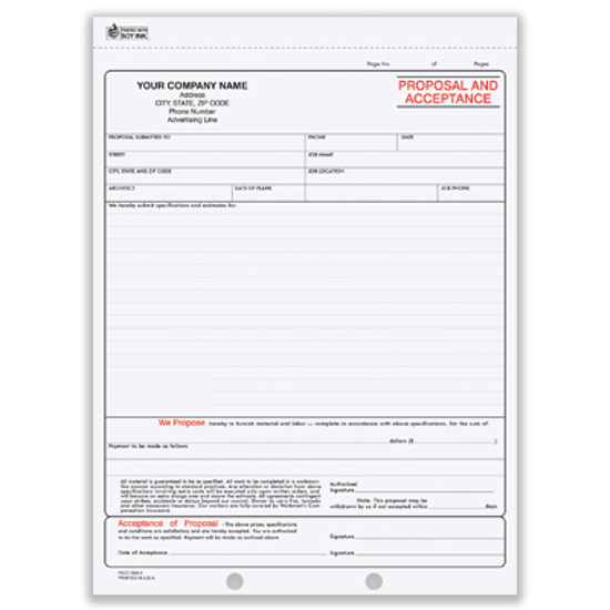 Picture of Proposal and Acceptance Form - 3 Part Carbonless (PACC-693-3)
