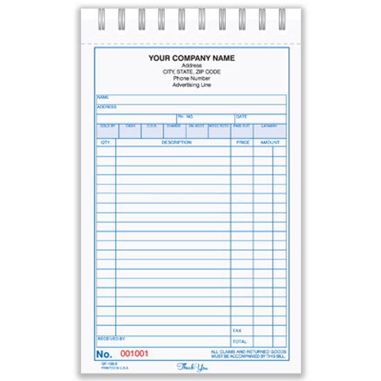 Picture of General Sales Book - 3 Part Carbonless (GP-156-3)