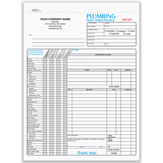 Picture of Plumbing Form - 3 Part Carbonless (PLBCC-665-3)