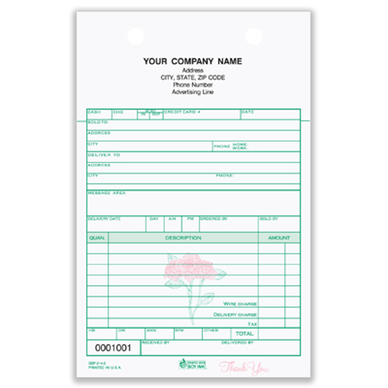 Picture of Florist Sales Register Form - 2 Part Carbonless (GSF-214-2)