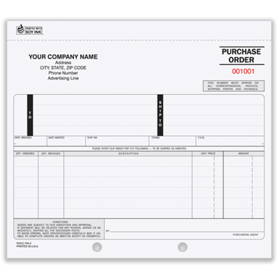 Picture of Purchase Order Form - 4 Part Carbon (PO-703-4)