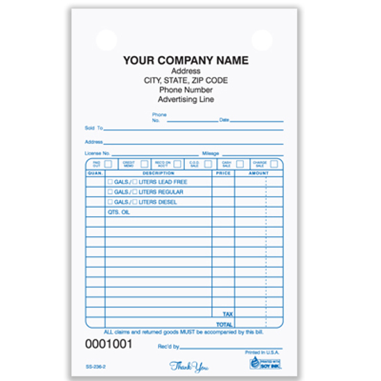 Picture of Service Station Register Form - 2 Part Carbonless (SS-236-2)