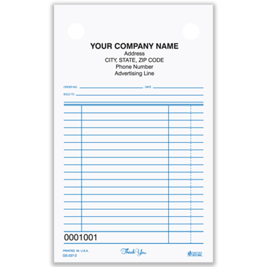 Picture of General Sales Register Form - 2 Part Carbonless (GS-237-2)