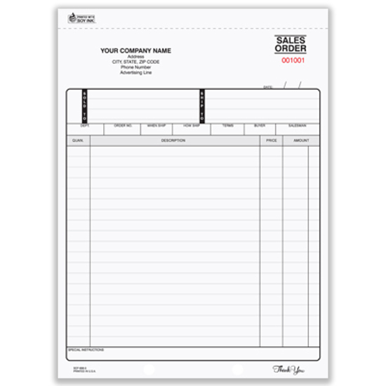Picture of Sales Order Form - 3 Part Carbon (SOF-698-3)