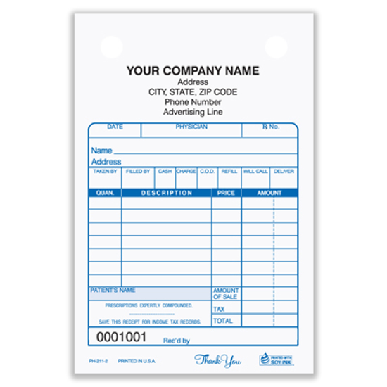 Picture of Pharmacy Register Form 2 Part Carbonless (PH-211-2)