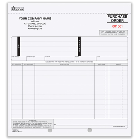 Picture of Purchase Order Form - 3 Part Carbon (PO-701-3)