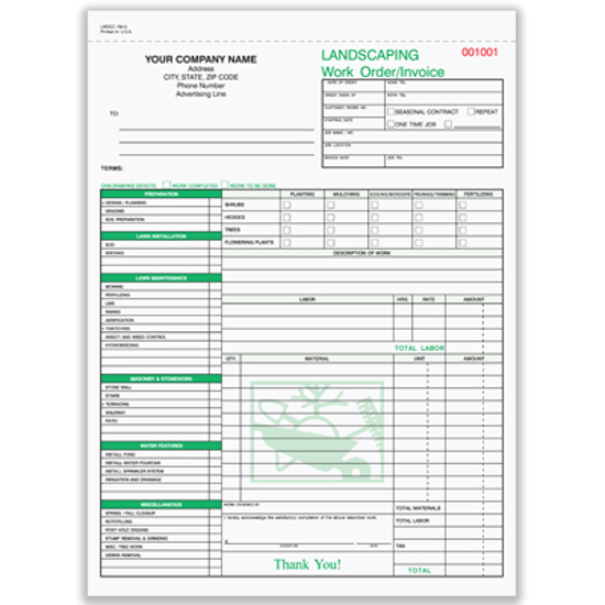 Landscape Work Order Template