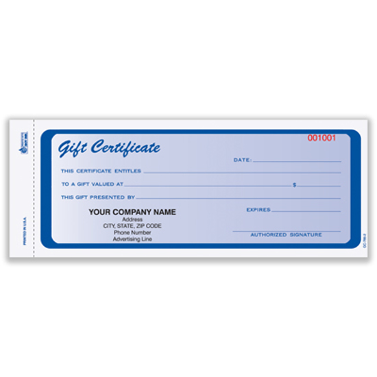 gift certificate form