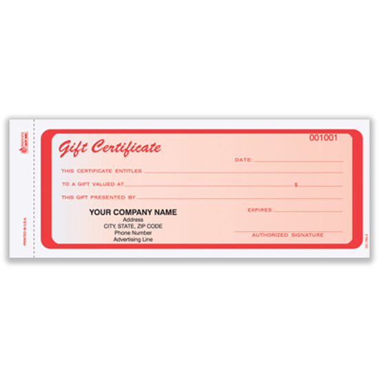 gift certificate forms
