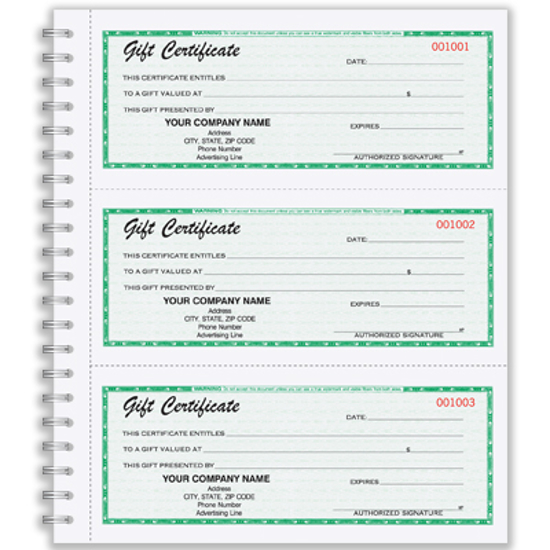 Picture of Gift Certificate Wire-Bound Book (GC-792-2)