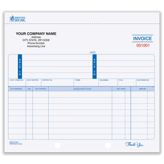 Picture of Invoice Form - 2 Part Carbon (INV-754-2)