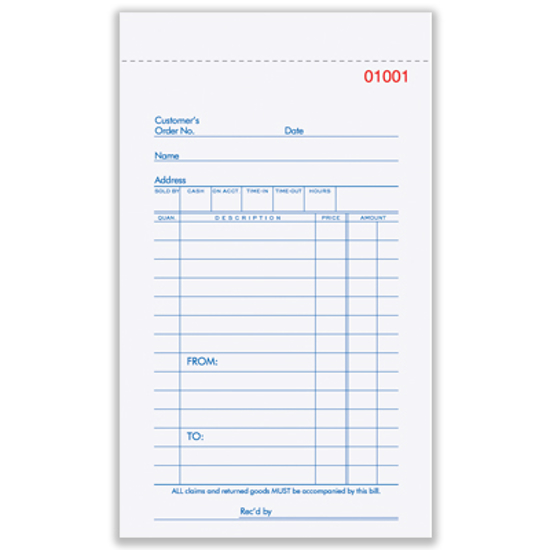 Picture of General Sales Book- 3 Part Carbonless (MB-347-3)