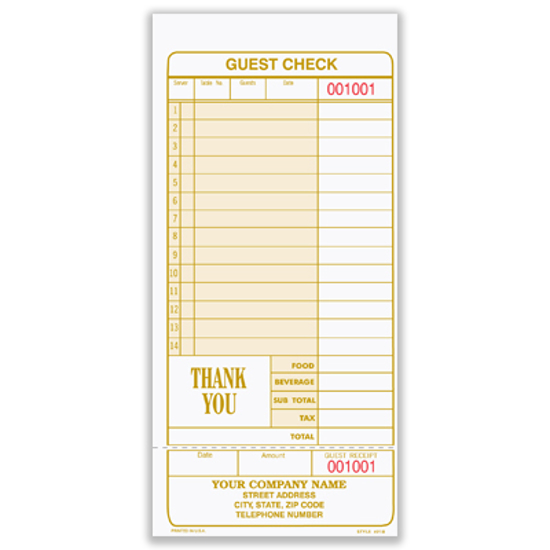 Picture of Guest Check - Imprinted (4918-1)