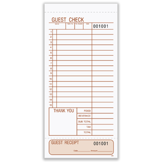 Picture of Guest Check - 3 Part Carbonless (204)
