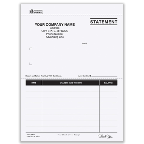 Picture of Unruled Statement Form - 2 Part Carbonless (STCC-679-2)