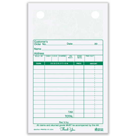 Picture of General Sales Register Form - 3 Part Carbonless - Marble (GS-273-3)