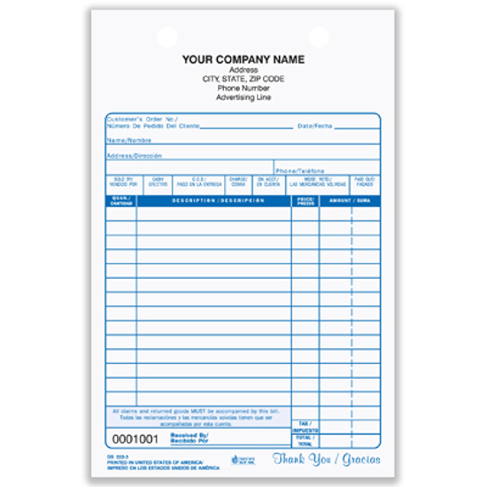 Picture of General Sales Register Form - 3 Part Carbonless (GS-222-3)