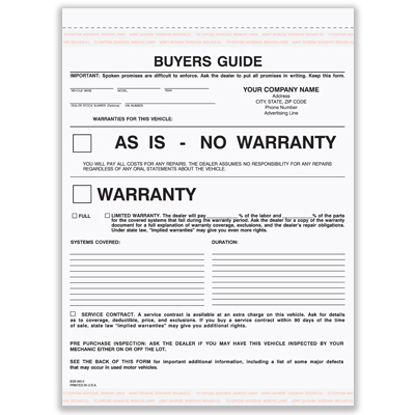 Buyers Guide Forms | Personalized Forms