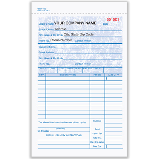 Picture of General Sales Delivery Form - 2 Part Carbonless (GSDCC-643-2)
