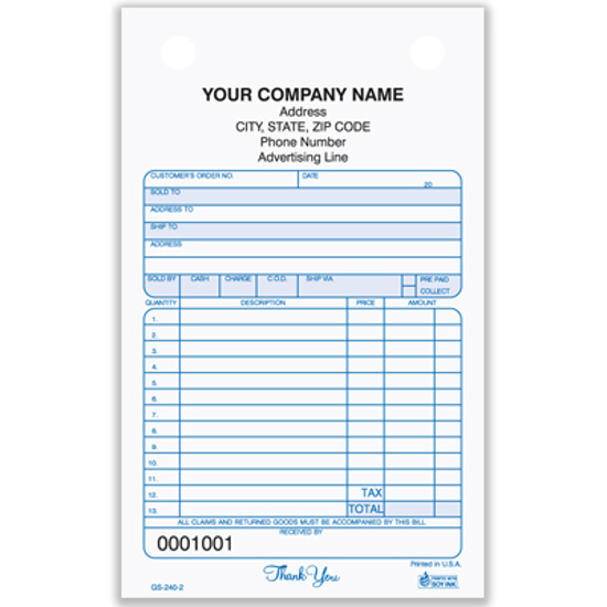 Picture of General Sales Register Form - 2 Part Carbonless (GS-240-2)