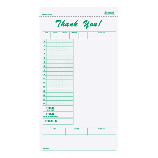 Picture of Guest Check - Imprinted Impact Paper (BR-598-1)