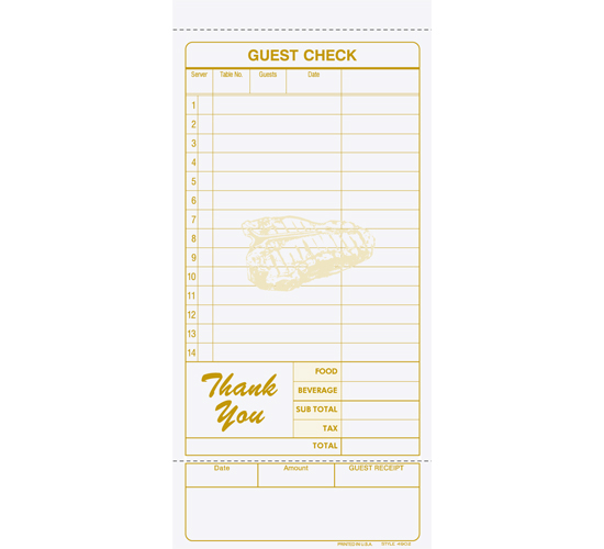 Picture of Guest Check - Imprinted (4902-2)