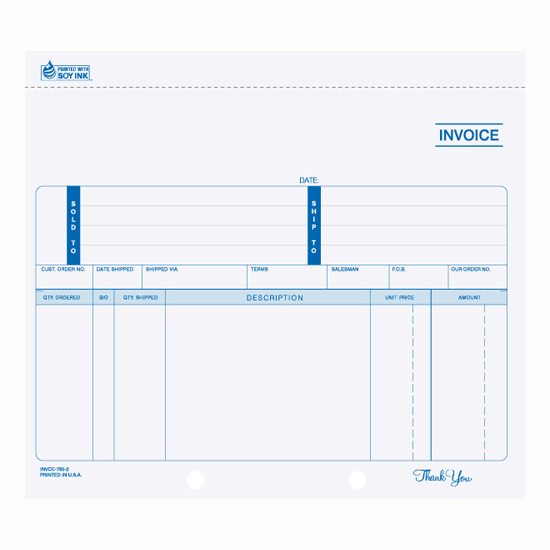 Picture of Invoice - 4 Part Unruled Carbon (INV-764-4)