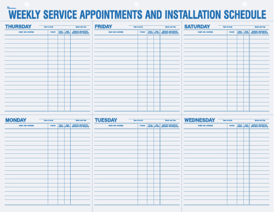 Picture of Weekly Service Appointment Pad (9927)
