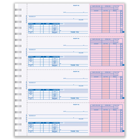 Picture of Cash Receipt Books - 4 Part Carbonless - Blank (AA-138-4-BLNK)