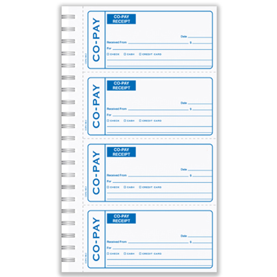 Picture of Co-Pay Medical Receipt Book - 2 Part Carbonless - Blank (COPA-185-2-BLNK)