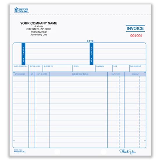 Picture of Invoice Form - 4 Part Carbonless (INVCC-753-4)