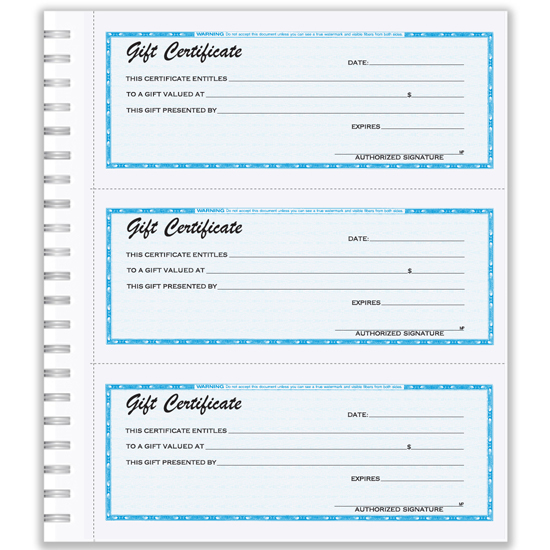 Picture of Gift Certificate Wire-Bound Book (GC-790-2-BLNK)