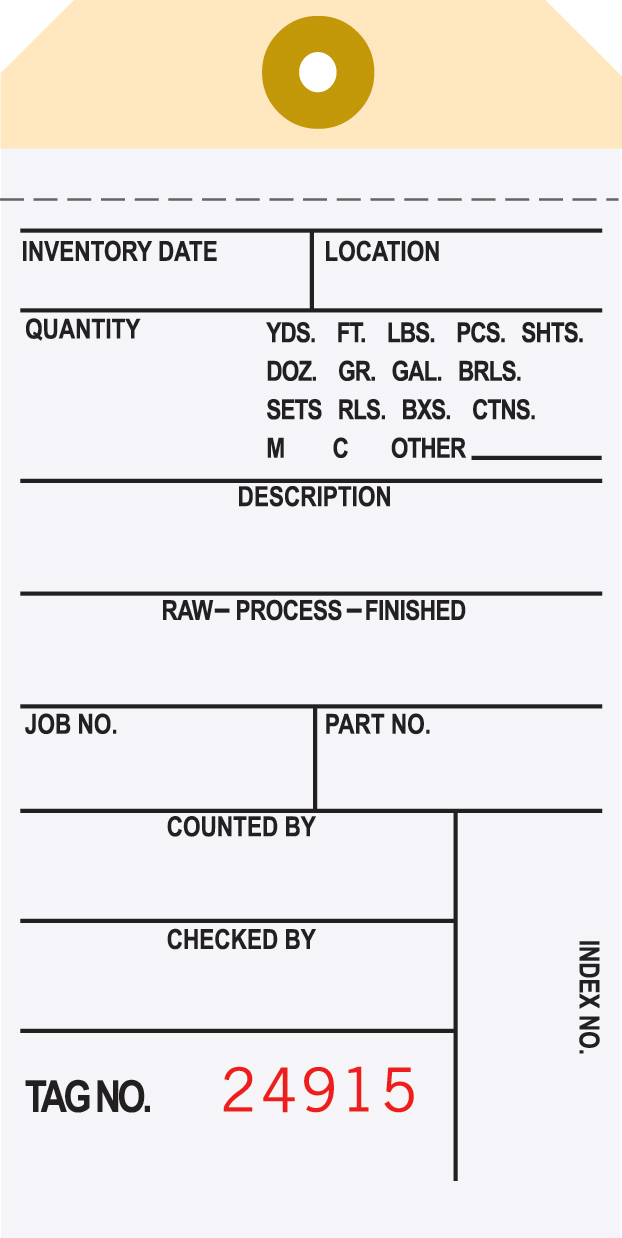 Inventory Tag - 2 Part Carbonless (STWCC-323-2)