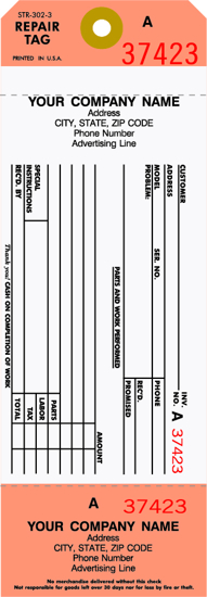 Picture of Repair Tag (STR-302-3)