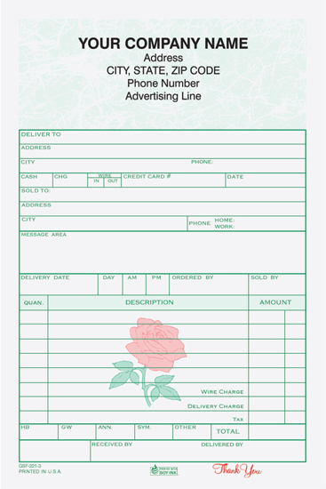 Picture of Florist Sales - 3 Part Carbonless (GSFCC-639-3)