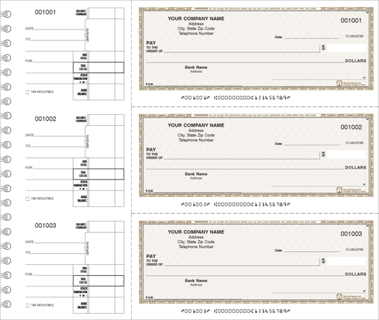 Picture of Wire Bound General Expense Checks 1 Part Brown (DFC-122-1)
