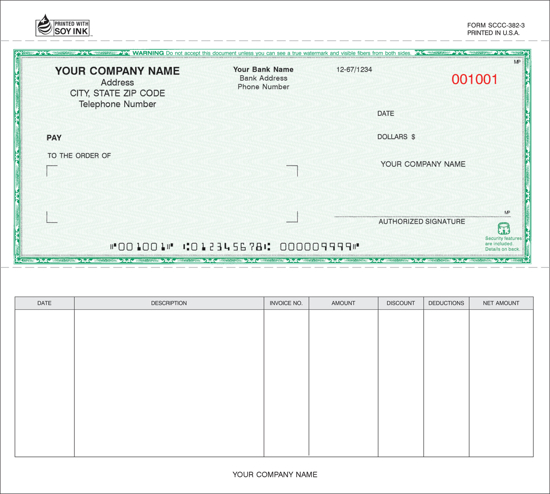 Picture of Accounts Payable Security Check - 3PT Green Screened Background (SCCC-382-3)