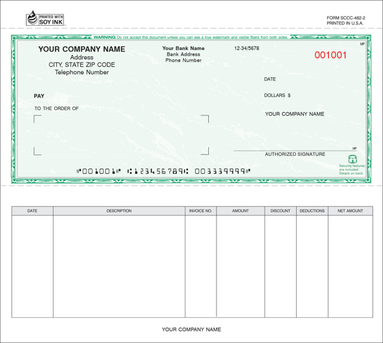 Picture of Accounts Payable Security Check - 3PT Green Marble Background (SCCC-482-3)