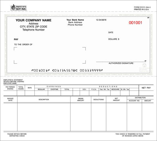 Picture of Dual Purpose Security Check - 3PT Gray Screened Background (DCCC-394-3)