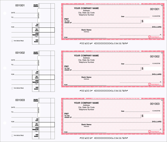 Picture of 3-Ring Binder General Expense Checks 1 Part Red (DFC-176-1)