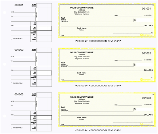 Picture of 3-Ring Binder General Expense Checks 1 Part Yellow (DFC-174-1)